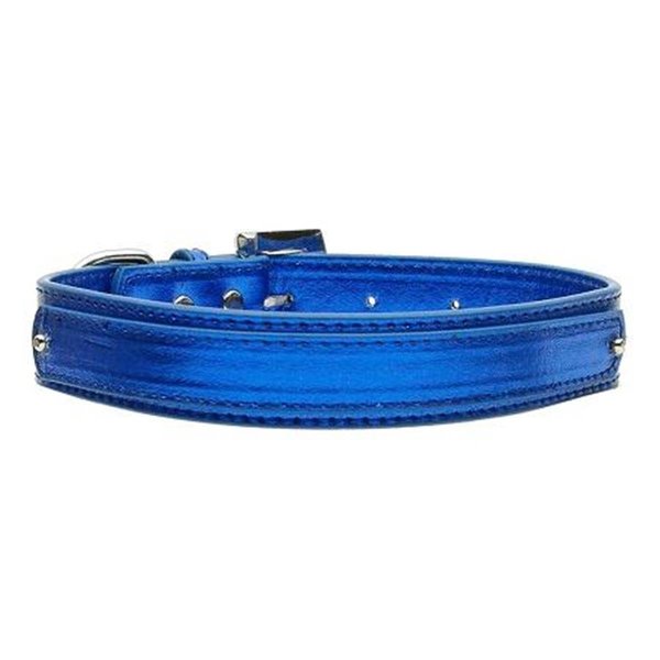 Unconditional Love 75 in.  18mm Metallic Two-Tier Collar  Blue Large UN764871